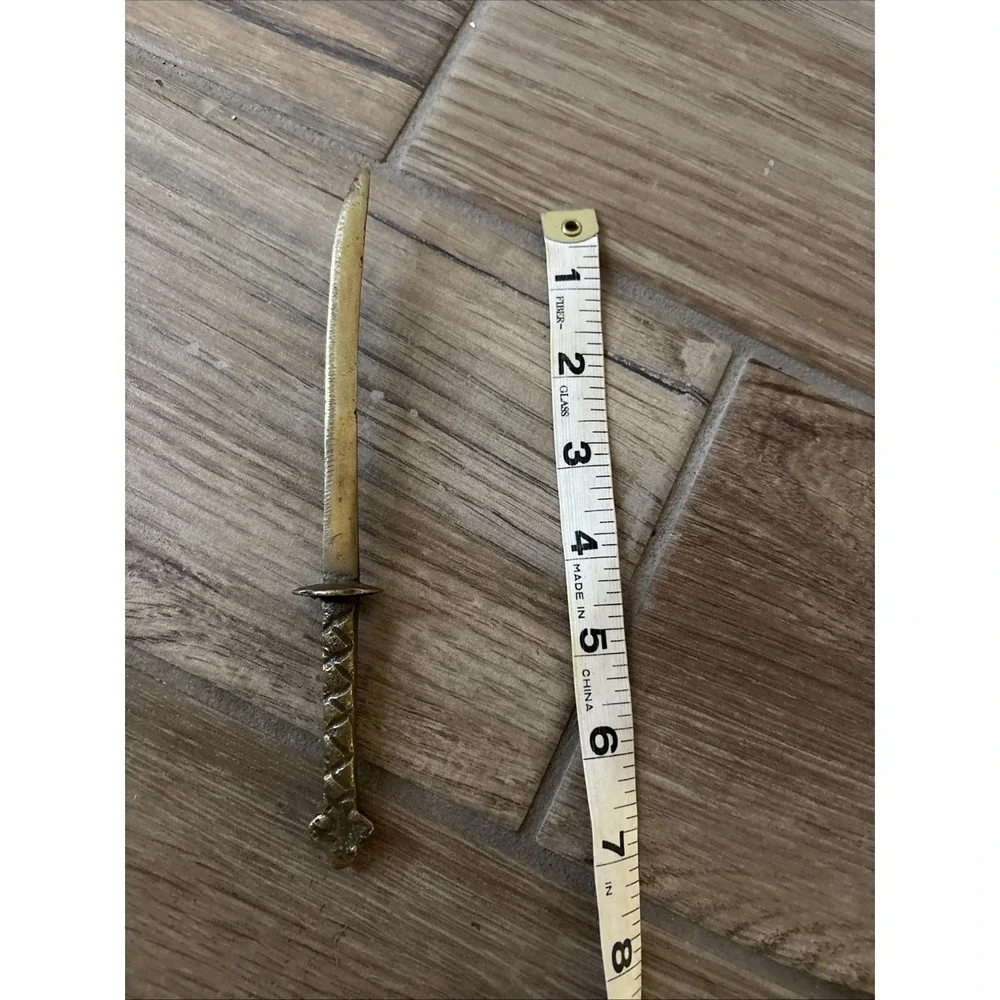 Vintage Brass Japanese Sword Letter Opener 7.5